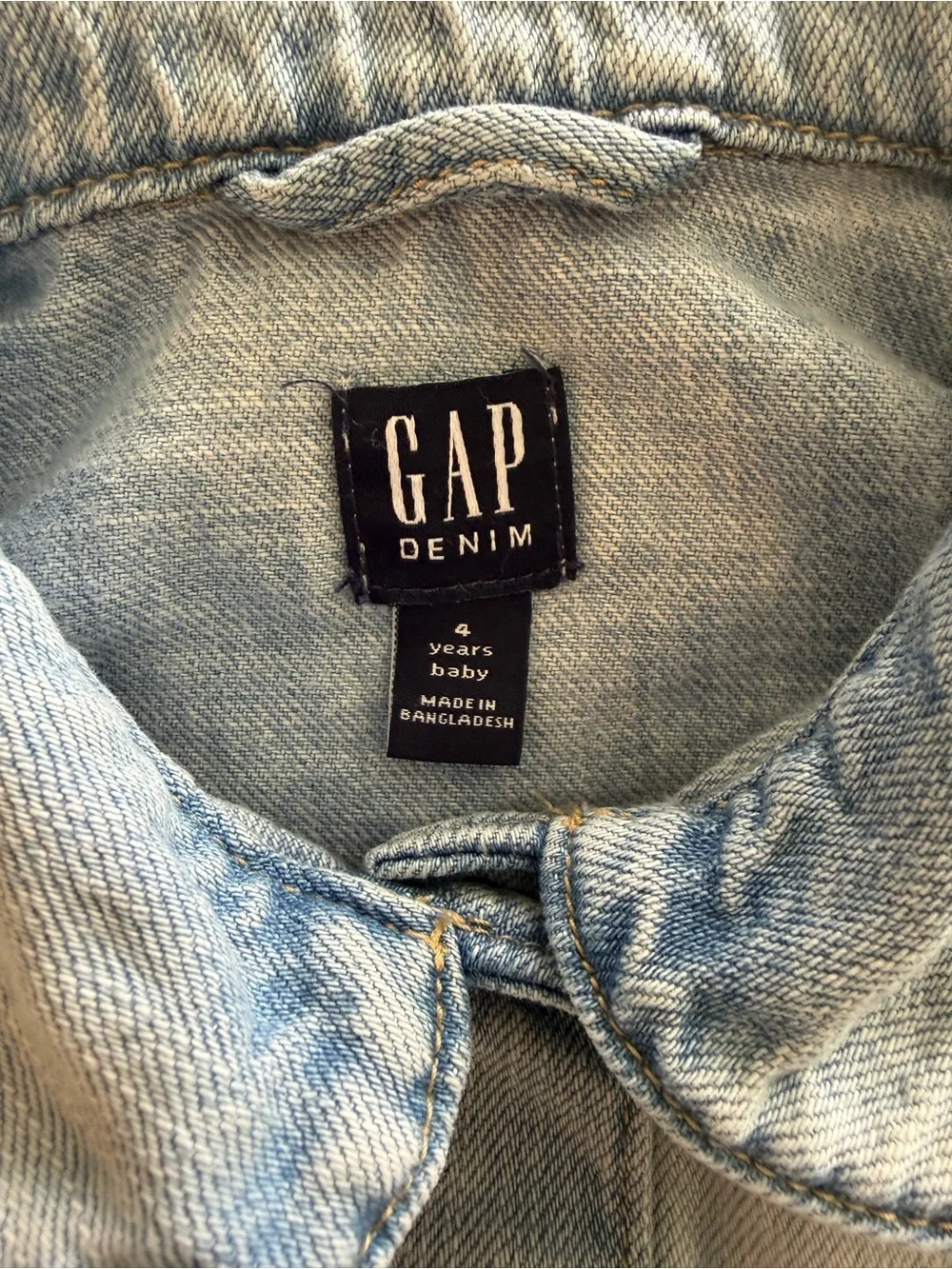 GAP Pale Blue Kids Denim Jacket with Rounded Collar